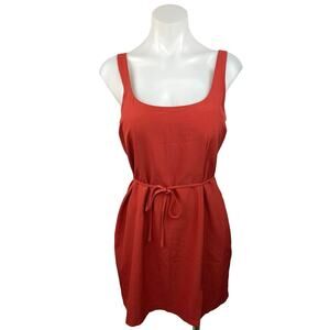 Abercrombie & Fitch Red Square Neck Back Zipper Fit & Flare Mini Dress Size M